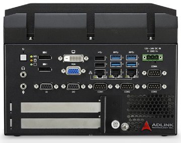 Adlink MVP-60xx: fanless industrial embedded PC holding 4 PCI/PCIe-Karten