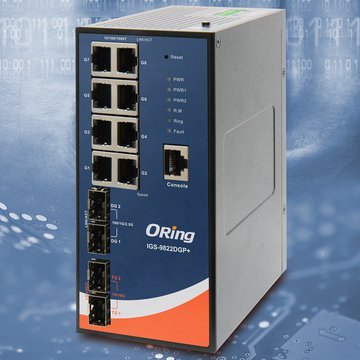 ORing IGS-9822DGP: redundanter 12-Port-Gigabit-Switch für Ringleitungen