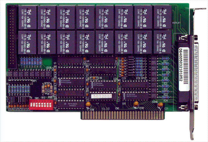 16/16 isolated DIO 16 chan Relay out 16 opto-isol. in Card