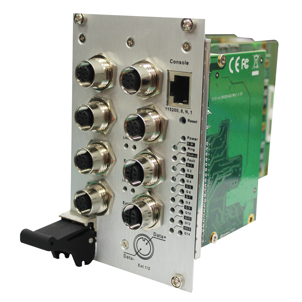 cPCI 3U Industrial Managed 14*1000TX Switch Card EN50155 M12