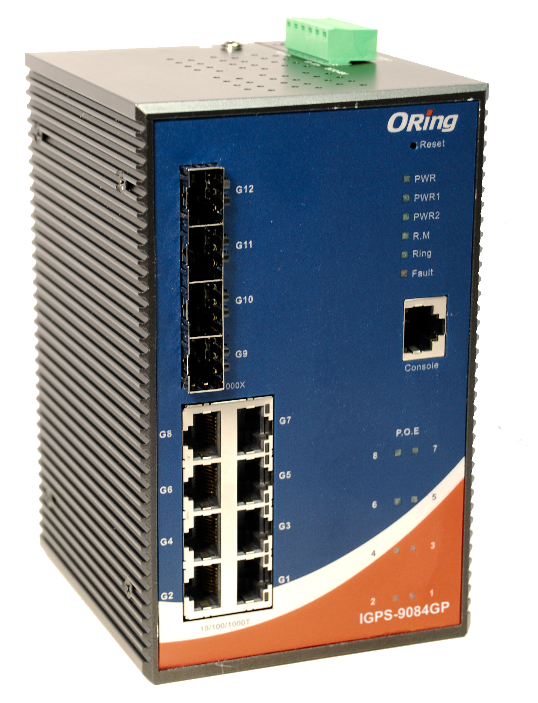 Industr. Man. 4*SFP1000 8*1000TX PoE PSE EN50155 Switch