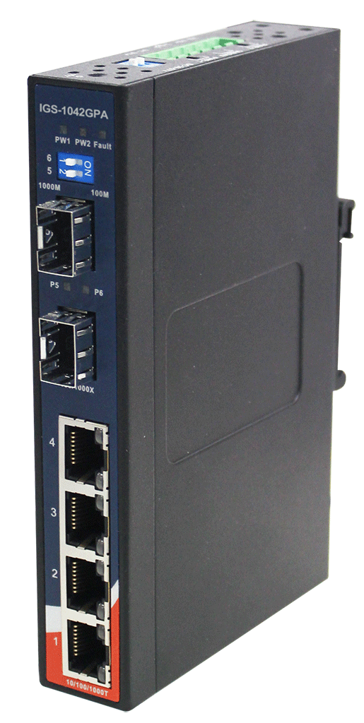 Industrial Unmanaged Switch 2*1000SFP 4*1000TX Slim