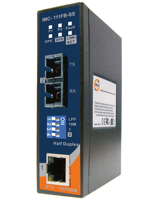 1*100TX to 1*100FX MM slim media converter ext. Temp