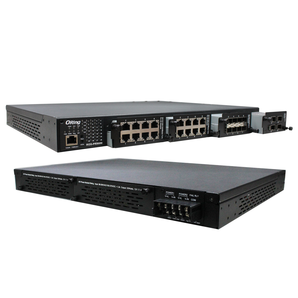 Managed Layer 3 Switch IEC-61850 rack 4 slots VAC