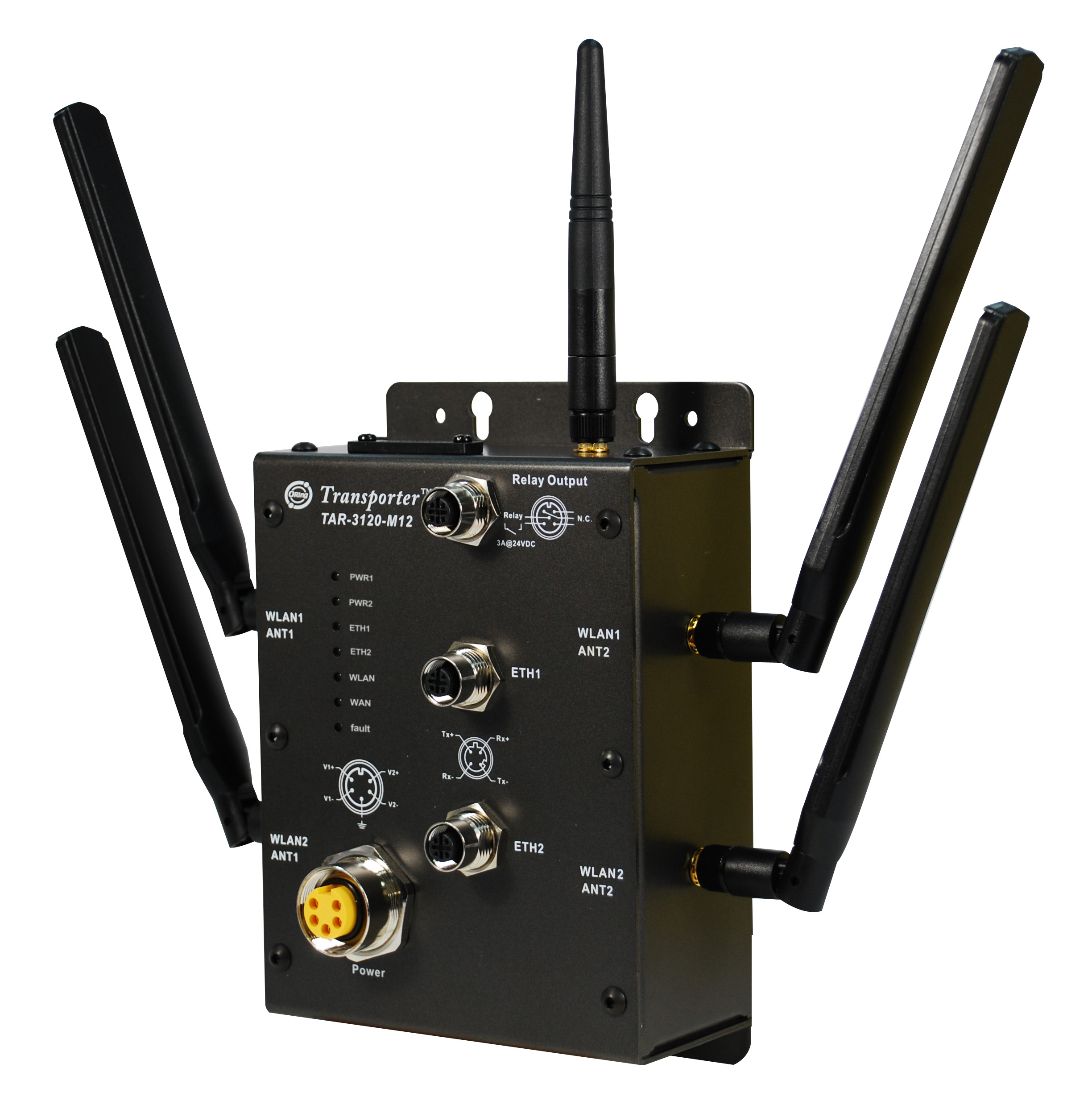 Cellular VPN Router 2*RF 802.11a/b/g to 2*100TX M12 EN50155