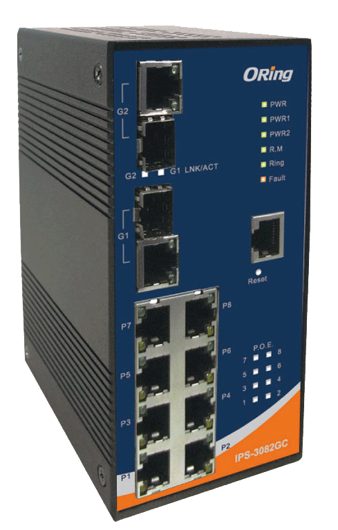Industrial Managed Switch 2*1000TX/SFP 8*100TX PoE PSE PTP