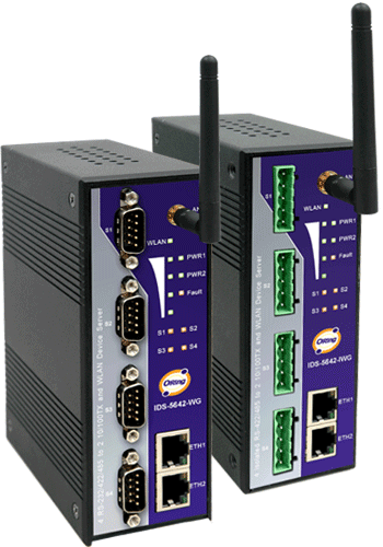 Secure 4*RS422/485 to 2*Ethernet Device Server