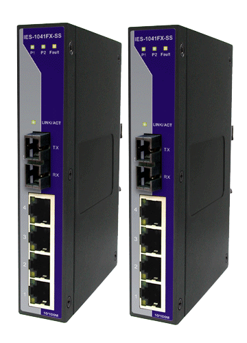 Industrial Unmanaged 1*100FX MM 4*100TX Switch Slim