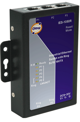 Industrial Unmanaged 5*100TX Redundant Ring Switch