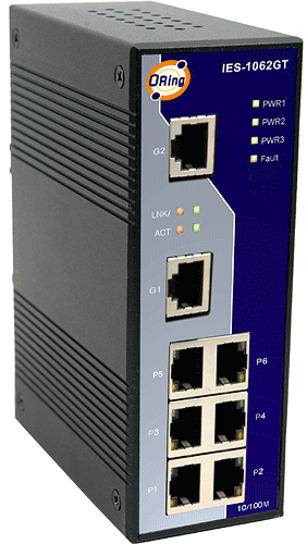 Industrial 2*1000TX 6*100TX switch