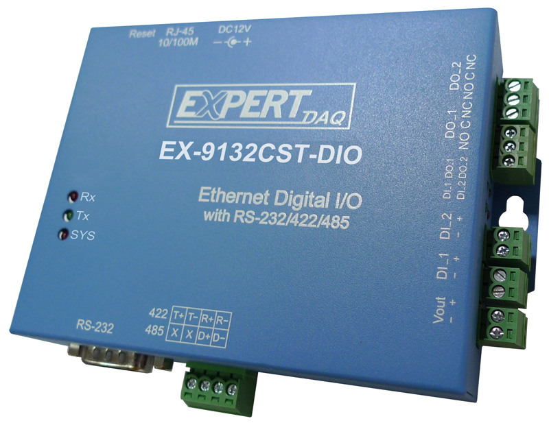 M3 72Mhz 64K RAM 256K ROM Ethernet to RS-232 *1(DB9) RS-232/422/485*1( Auto Detect ) DI*2 DO*2(Relay) (Metal)