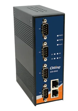 Industrial Device Server 4*RS232/422/485 to 2*100TX