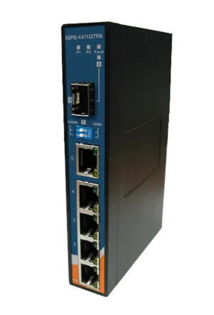 Ind. Unm. 4*1000TX PoE PSE 1*1000TX 1*SFP Switch Slim