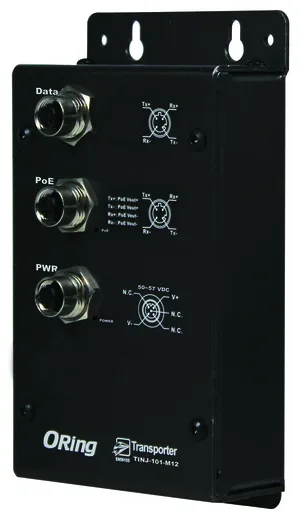 PoE Power Injector 30W 1*100TX M12 50V EN50155