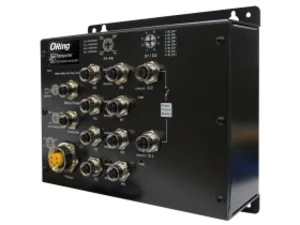 Managed Switch 8*100TX 8*PoE M12 2*GbE Bypass EN50155
