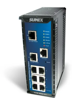 Managed 6*10/100 TX / 2*1000 FX switch <10ms recover time