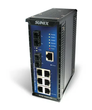 Managed 6 TX / 2 FX (SM) switch <10ms recover time