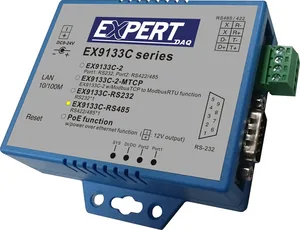 M4 120Mhz 128K RAM 512K ROM Ethernet to RS-232*1(DB9) RS-232/422/485 *1(AutoDetect) (Plastic)