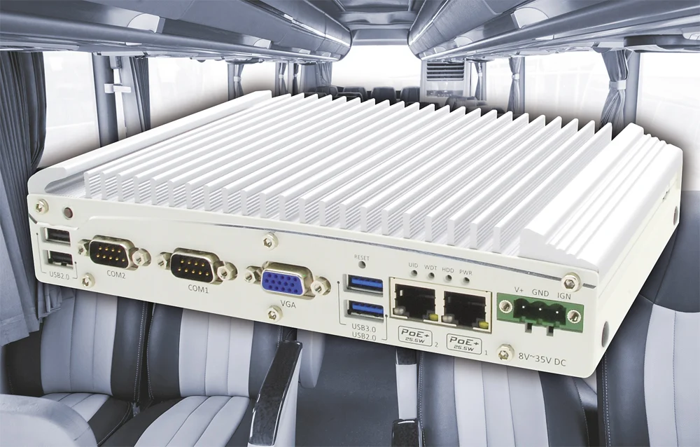 Nuvo-2510VTC: Fahrzeug-PC mit PoE, CAN-Bus und Funk