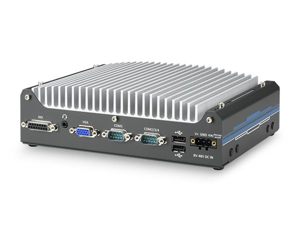 Compact rugged fanless computer with 4x 2.5GbE, 4x USB 3.2 and hot-swappable storage.